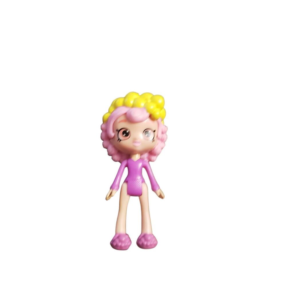 Shopkins Shoppies Lil' Secrets Mini Doll Pink Hair Yellow Hat No Outfit